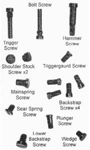 1860 Army, 1861 Navy Cimarron Complete Screw Set