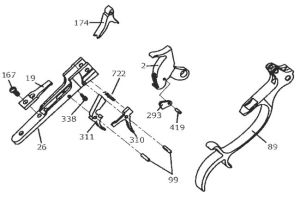 Low Wall Double Set Trigger Parts - Uberti