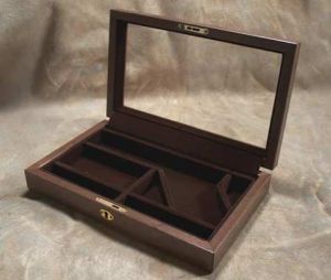 Fine Walnut Wood Display Case - Pocket Model